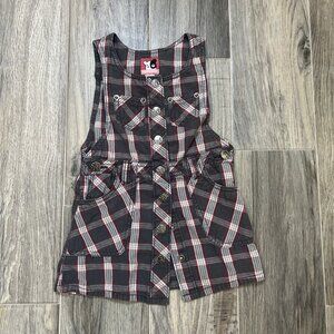 Sprockets Western Plaid 100% Cotton Toddler Girl Dress Vintage Look Size 3T